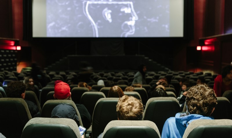 Kids attending screening