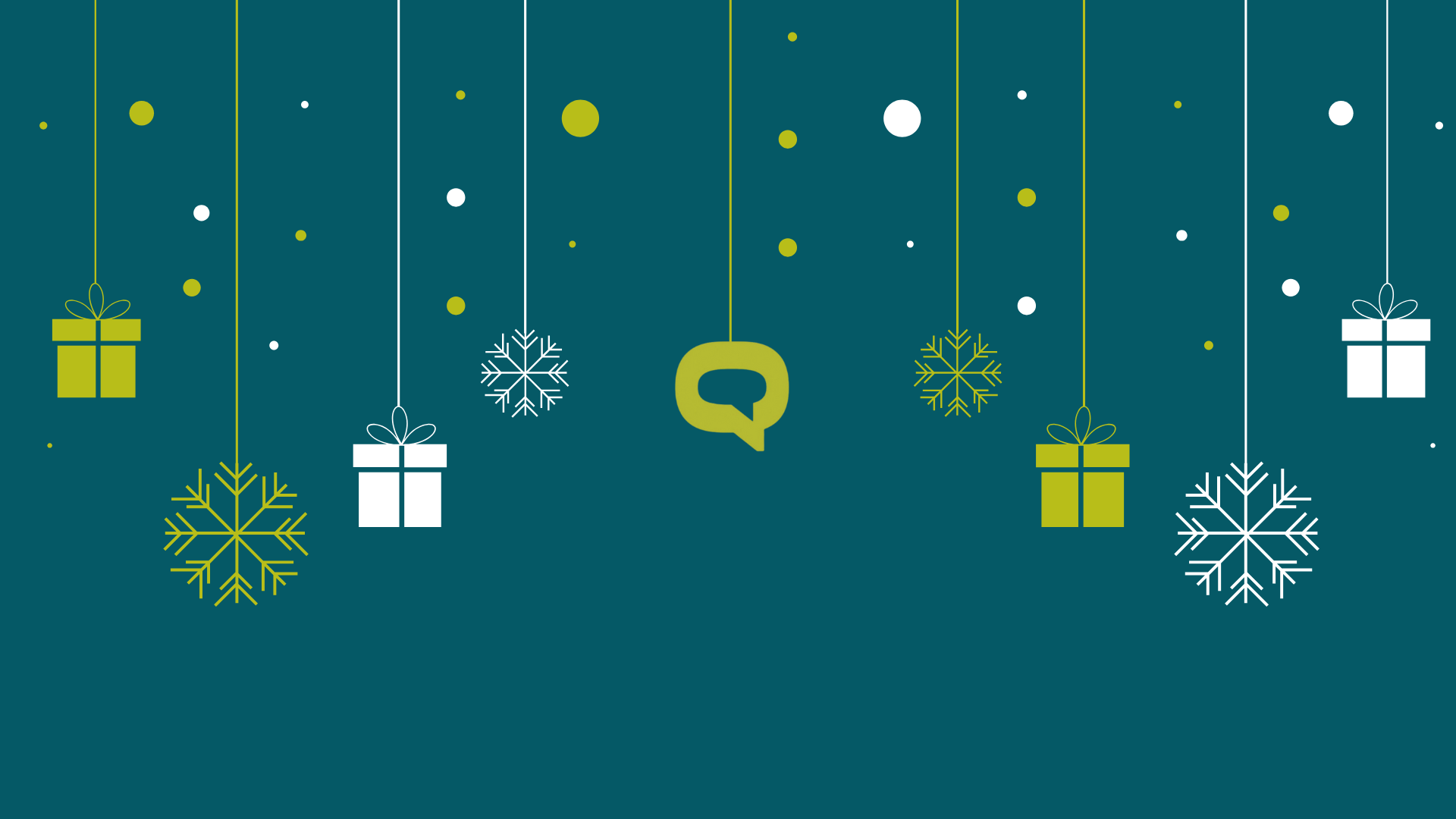 Snowflake, present and speech bubble ornaments