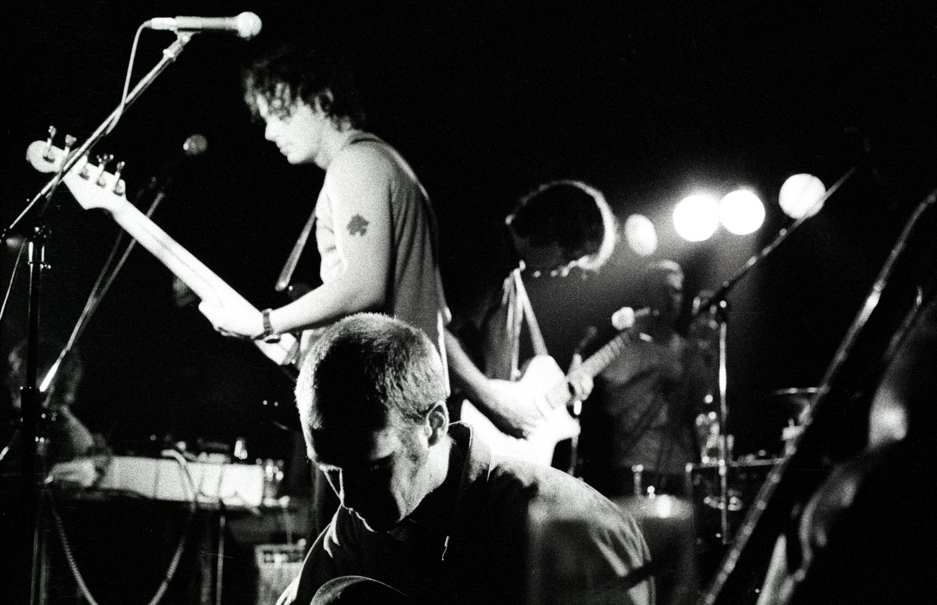 Band playing guitars